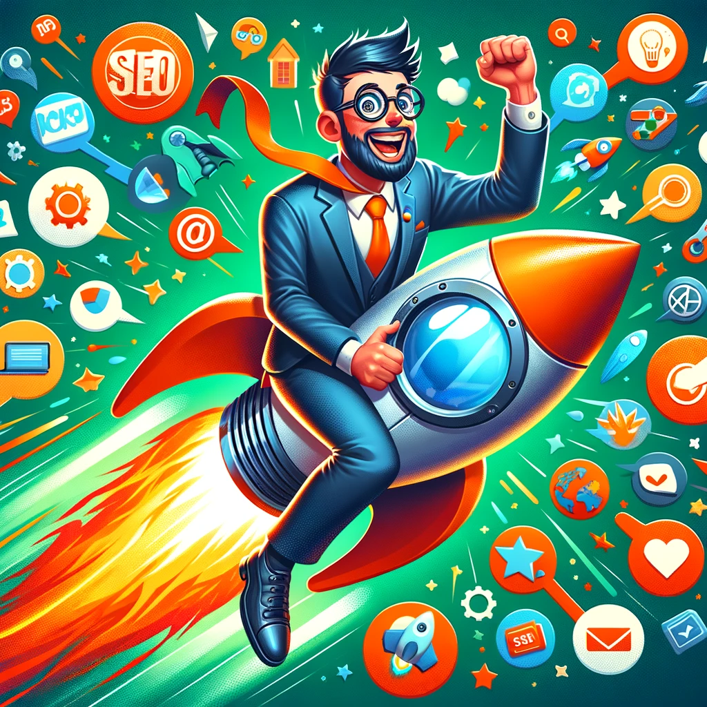 SEO Expert riding Rocket