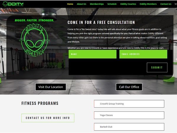 gym website designers